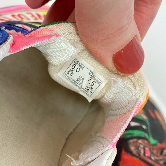 VANS Sneakers Custom Hand Drawn Graffiti Slide On Shoes Women 7.5 Men 6 Upcycled - Picture 16 of 16